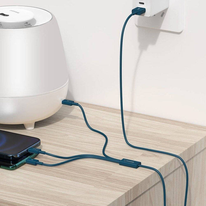 Baseus Superior Câble USB - Lightning / USB Typ C / micro USB 1,5 m 3,5 A  Bleu (CAMLTYS-03)