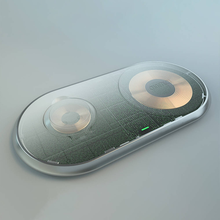 Choetech ladergerät kabellos Qi 2in1 für Smartphones / Apple Uhr mit Ständer (MFI) USB Typ C weiß (T317)