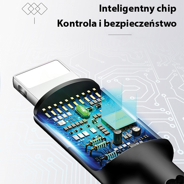 Kábel Opletený USAMS 3v1 Lightning MicroUSB USB-C 2A Fast Charge 3m čierny