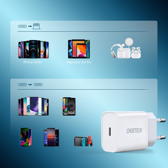 Choetech USB-Wandladegerät Typ C PD 20W weiß (Q5004 V4)