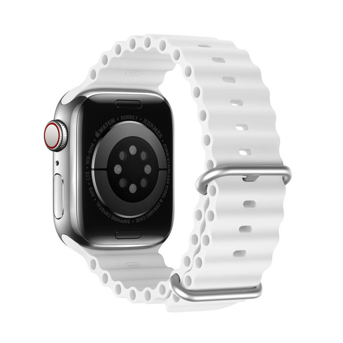 Cinturino per Watch Dux Ducis Cinturino 8 / 7 / 6 / 5 / 4 / 3 / 2 / SE (41 / 40 / 38mm) Cinturino in silicone bianco (versione OceanWave)