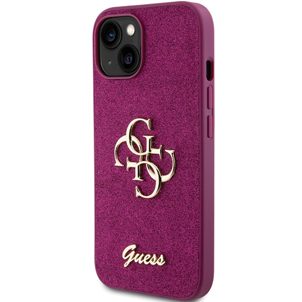 Etui Guess GUHCP15SHG4SGU iPhone 15 6.1" fioletowy/purple hardcase Glitter Script Big 4G Case