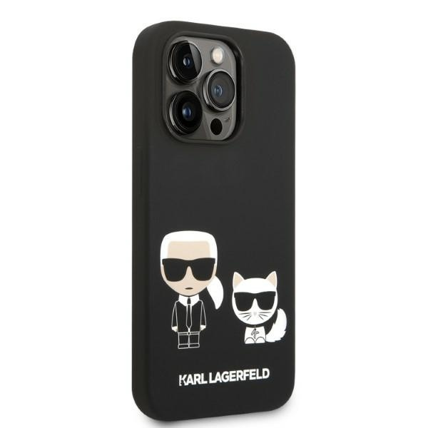 Karl Lagerfeld KLHMP14XSSKCK iPhone 14 Pro Max 6,7" hartcase schwarz/schwarz Liquid Silikon Karl & Choupette MagSafe