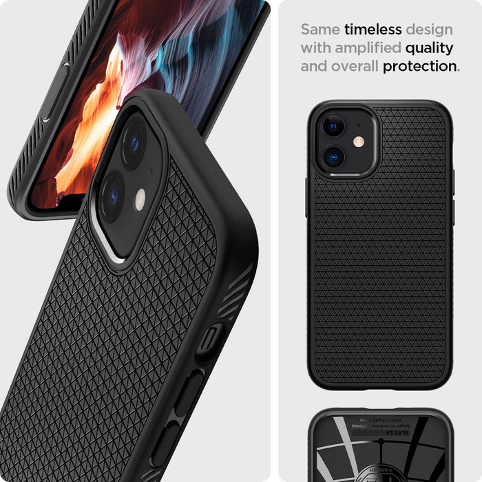 Puzdro SPIGEN Liquid Air iPhone 12 Mini Matte Black Čierne puzdro