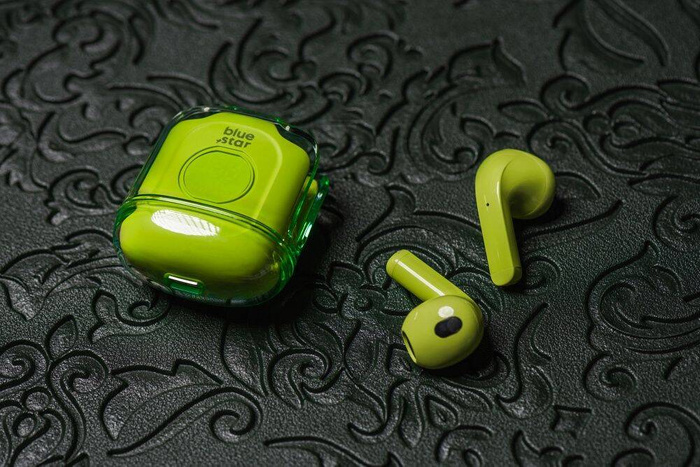 Słuchawki bezprzewodowe douszne Blue Star Transparency Fi22 TWS zielone 