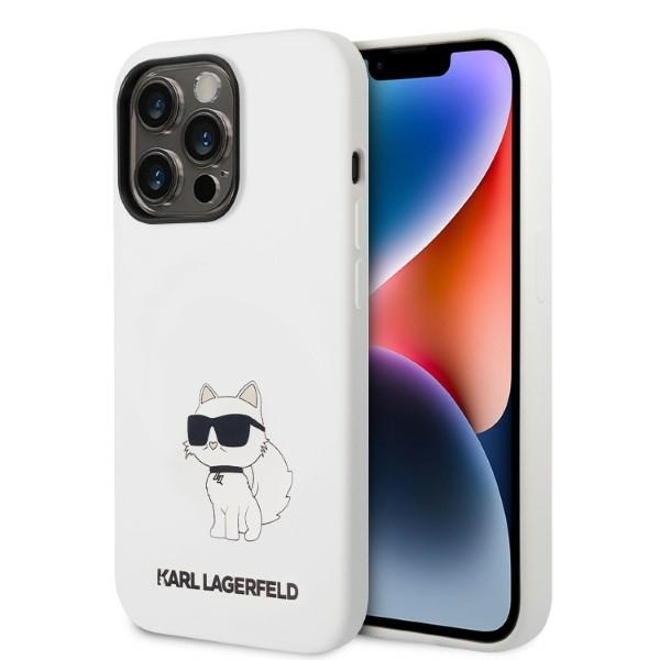 Karl Lagerfeld KLHMP14XSNCHBCH iPhone 14 Pro Max 6,7" hardcase white/white Silicone Choupette MagSafe