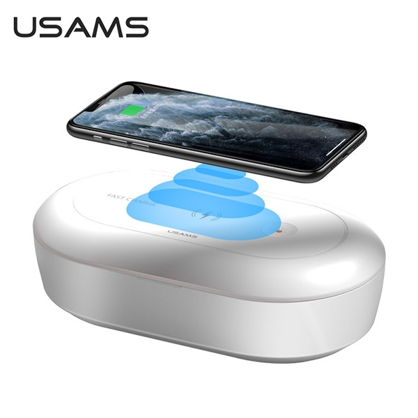 USAMS UV sterilizátor s indukčním nabíjením 10W bílý/bílý ZB138XDJ01 (US-ZB138)