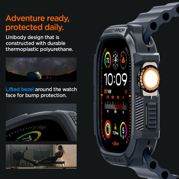Hülle Spigen Rugged Armor Apple Watch Ultra 1 / 2 (49 Mm) Dunkelgrau Case
