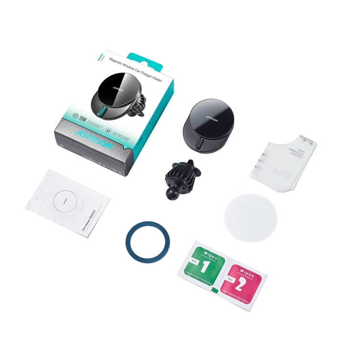 Joyroom JR-ZS409 Magnethalter mit 15W induktivem Ladegerät für Auto-Lüftungsschlitze – Schwarz
