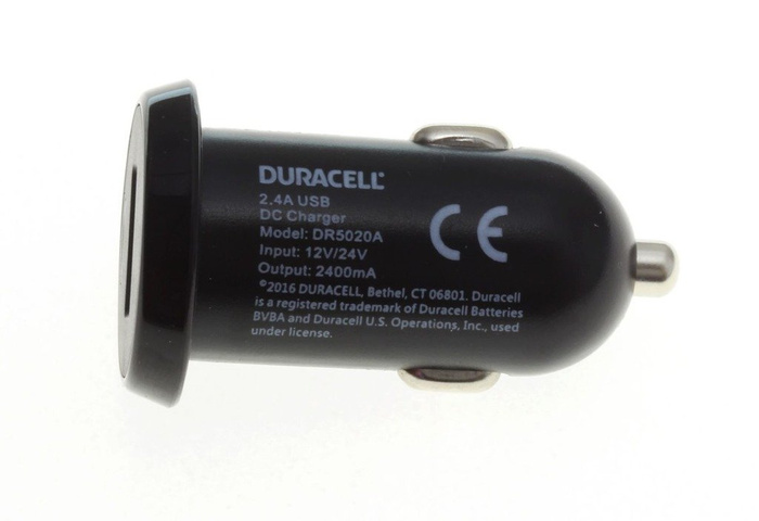 Chargeur USB Car Duracell 2.4A Universal Apple Samsung Nokia Sony 
