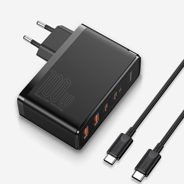 Rychlá nabíječka Baseus GaN2 Pro 100W USB / USB Type C Quick Charge 4+ Power Delivery černá (CCGAN2P-L01)