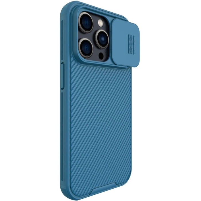 Etui Nillkin CamShield Pro Magnetic Case etui iPhone 14 Pro Max pokrowiec osłona na aparat kamerę niebieski (z MagSafe)