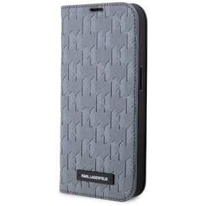 Case Karl Lagerfeld KLBKP14SSAKLHPG iPhone 14 6.1" bookcase silver/silver Saffiano Monogram Case
