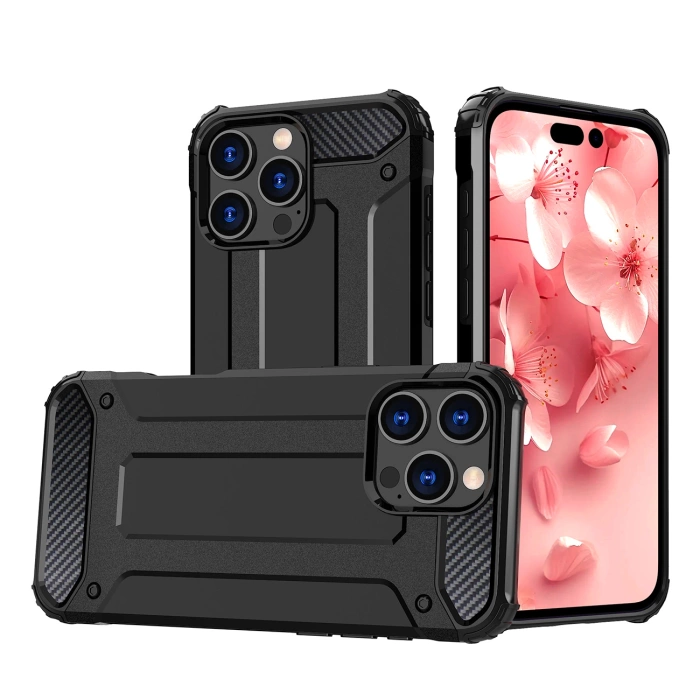 Hybrid Armor Panzerhülle für iPhone 16 Pro Max – Schwarz