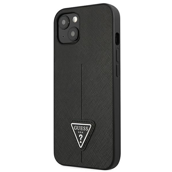 Case GUESS Apple iPhone 13 Mini SaffianoTriangle Logo Black Hardcase