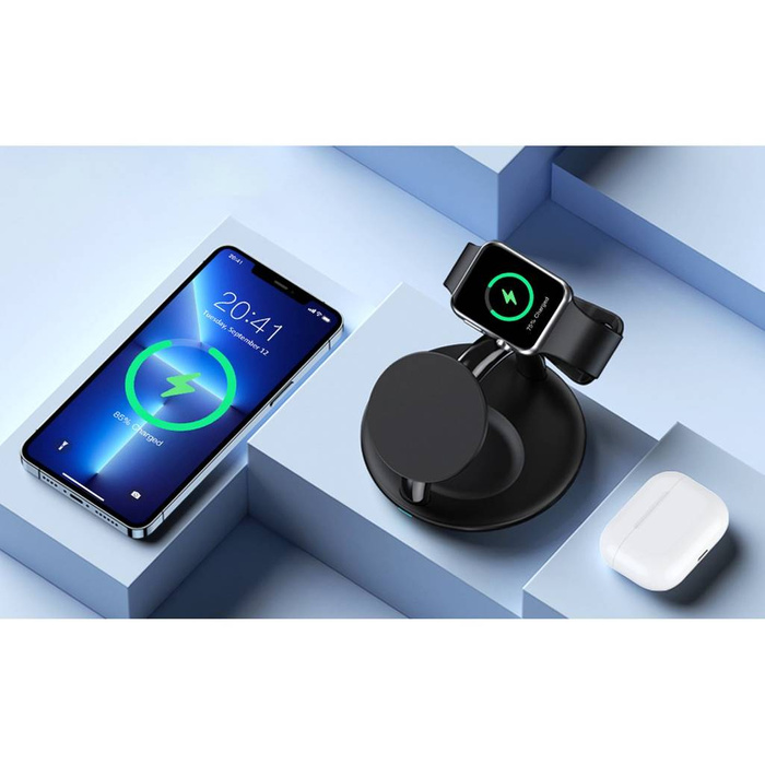 Station de charge inductive 3-en-1 Choetech iPhone 13/12/14, AirPods Pro, Apple Watch noir (T587-F)