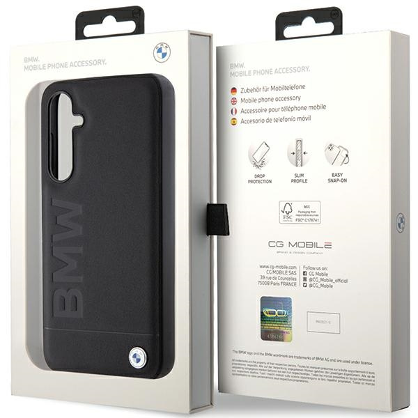 Coque BMW BMHCS23FESLLBK Samsung Galaxy S23 FE S711 noir/noir Cuir Hot Stamp Case