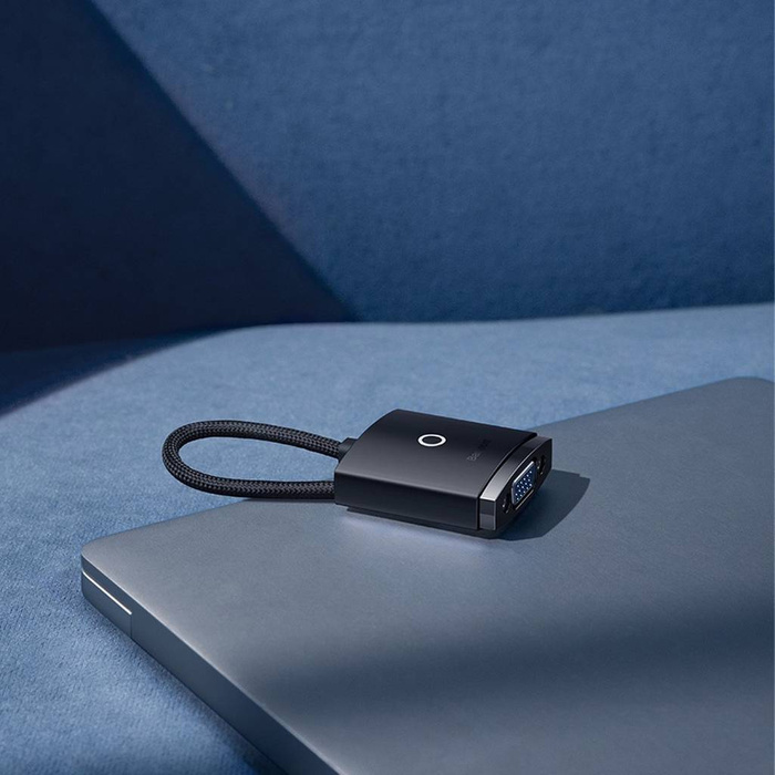 Adaptador de enchufe Baseus Lite Series HDMI a VGA + mini jack 3.5mm / fuente de alimentación micro USB blanco (WKQX010102)