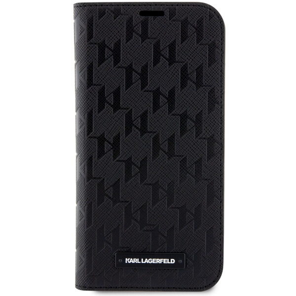 Case Karl Lagerfeld KLBKP14SSAKLHPK iPhone 14 6.1" bookcase black/black Saffiano Monogram Case