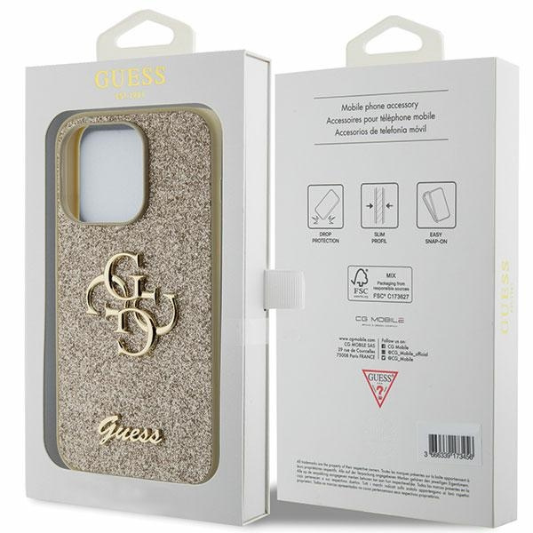 Etui Guess GUHCP15LHG4SGD iPhone 15 Pro 6.1" złoty/gold hardcase Glitter Script Big 4G Case