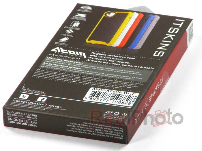 Pouzdro Kryt Apple iPhone 5 5S Atom Sheen Carbon ITSKINS White