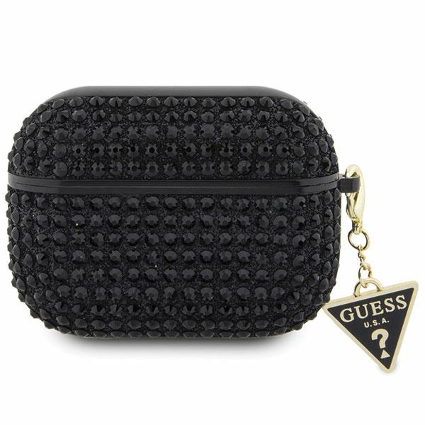 Guess GUAPHDGTPK Housse pour AirPods Pro noir/noir Breloque triangle en strass