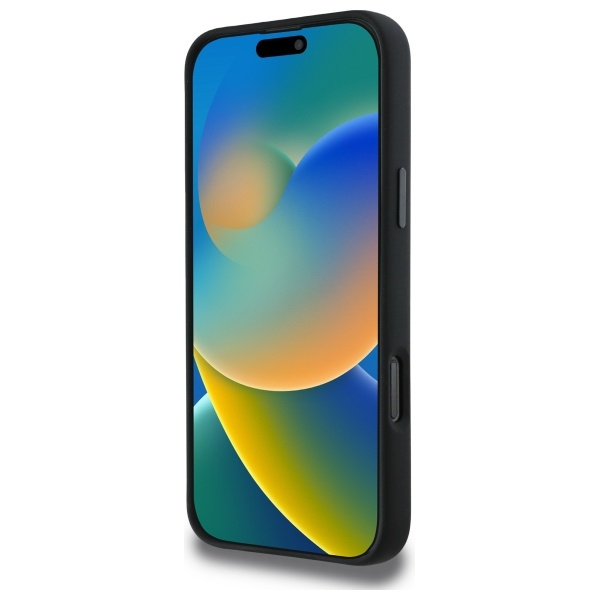 Hülle BMW iPhone 16 Pro Max schwarz/schwarz hartcase Silikon-Mittelstreifen MagSafe