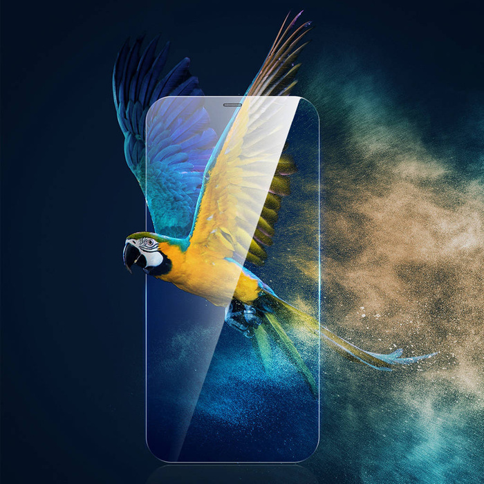 Verre trempé Baseus 2x pour iPhone 12 Pro / iPhone 12 avec couvercle de haut-parleur + positionneur (SGBL060702) (compatible avec les étuis)