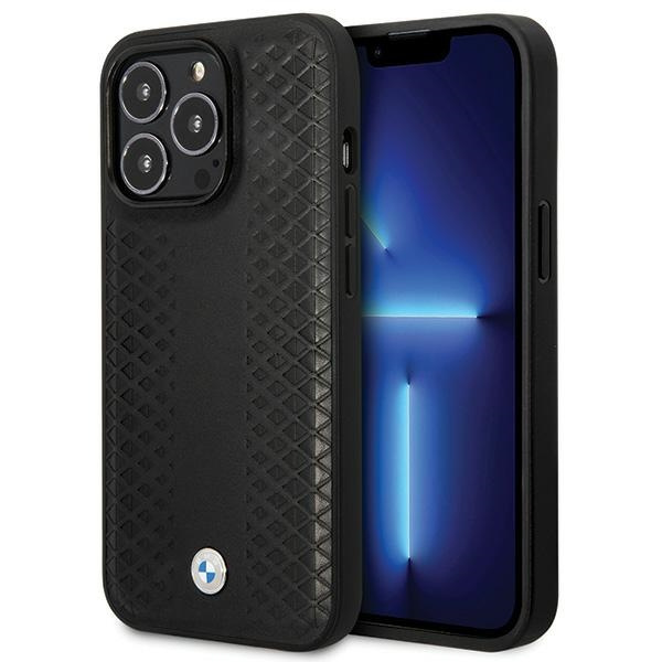 Etui BMW BMHCP14L22RFGK iPhone 14 Pro 6.1" czarny/black Leather Diamond Pattern Case
