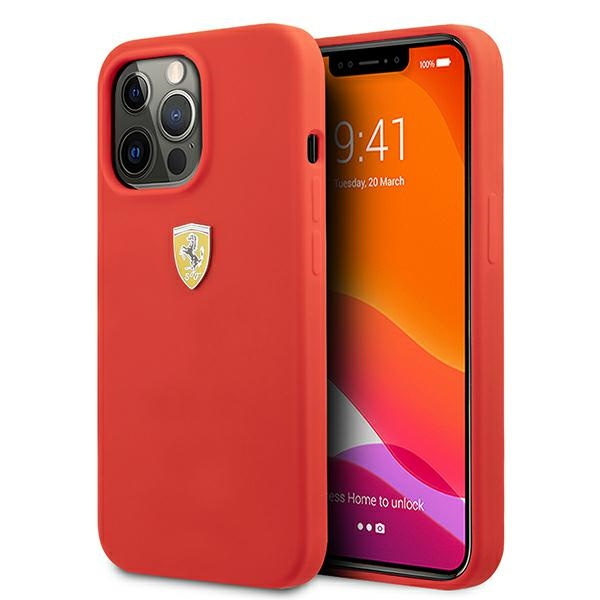 Hülle FERRARI Apple iPhone 13 Pro Max Silikon Rot Hardcase