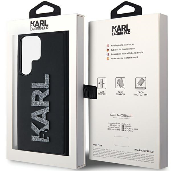 Etui Karl Lagerfeld KLHCS23L3DMBKCK Galaxy S23 Ultra S918 czarny/black hardcase 3D Rubber Glitter Logo