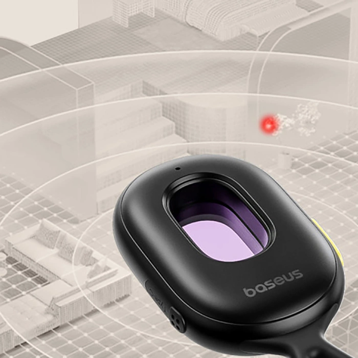 Baseus Heyo Series II Versteckter Kameradetektor mit Alarm und Mini-Taschenlampe + Baseus Simple USB-A - USB-C Kabel - Schwarz