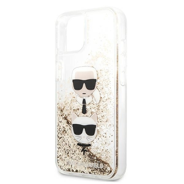  KARL LAGERFELD   13 Mini Liquid Glitter Karl&Choupette Head Gold Hardcase