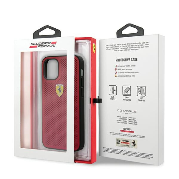 Puzdro FERRARI Apple iPhone 12 Mini 5.4 On Track Perforovaný pevný kufor FESPEHCP12SRE Red