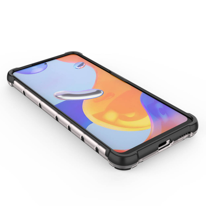 Funda nido de abeja blindada con marco de gel para Xiaomi Redmi Note 11 Pro+ / 11 Pro negra