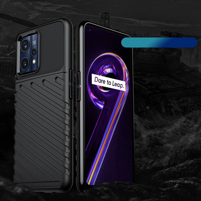 Thunder Case flexible gepanzerte hülle Abdeckung Realme 9 Pro + (9 Pro Plus) schwarz