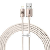 USB kabel Baseus Crystal Shine Series - Lightning 2,4A 20W 2m růžový (CAJY001204)