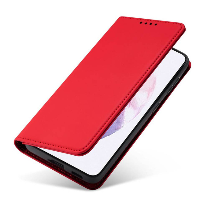 Custodia per carte magnetiche per Samsung Galaxy S22 + (S22 Plus) Custodia per carte a portafoglio rossa