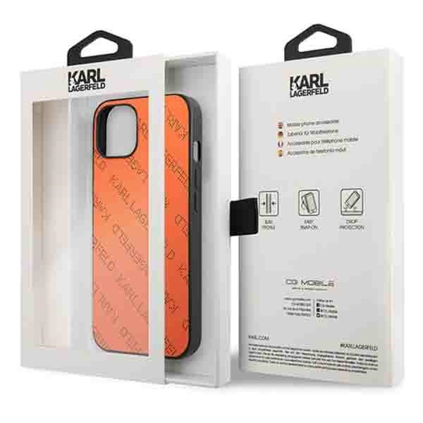 Karl Lagerfeld KLHCP13MPTLO iPhone 13 6.1" hardcase orange/orange Perforated Allover