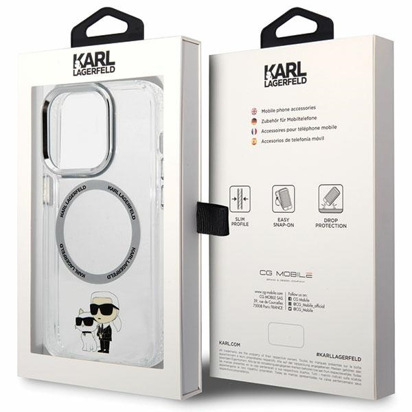 Hülle Karl Lagerfeld KLHMP13LHNKCIT iPhone 13 Pro 6.1" hardcase transparent Iconic Karl&amp;Choupette MagSafe Case