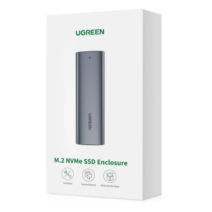 Baie SSD Ugreen M.2 Lecteur USB 3.2 Gen 2 (SuperSpeed USB 10 Gbps) + Câble USB Type C 0.5m gris (CM400 10902)