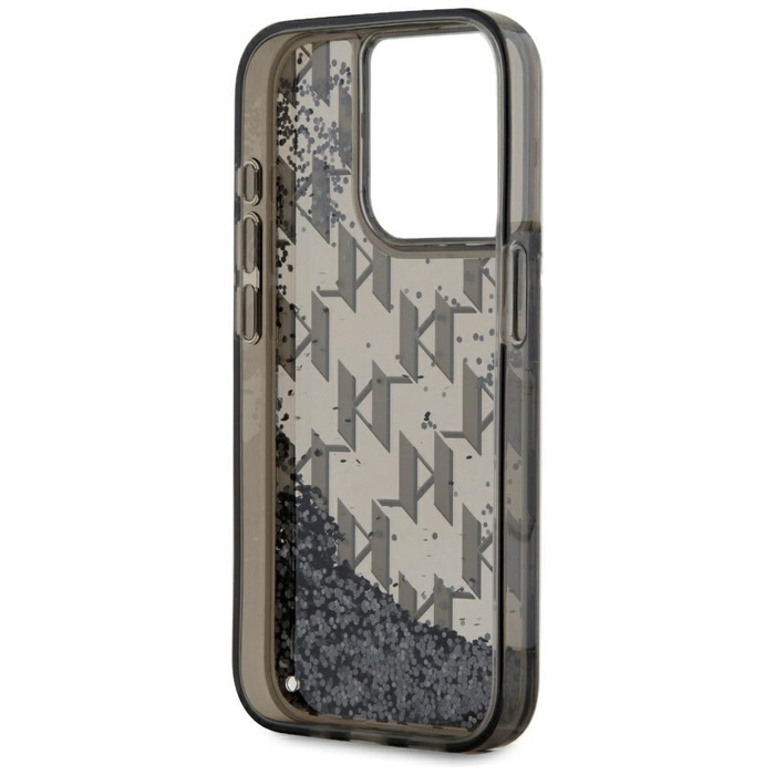 Etui Karl Lagerfeld Liquide Glitter      Monogram Gradient do iPhone 15 Pro czarny