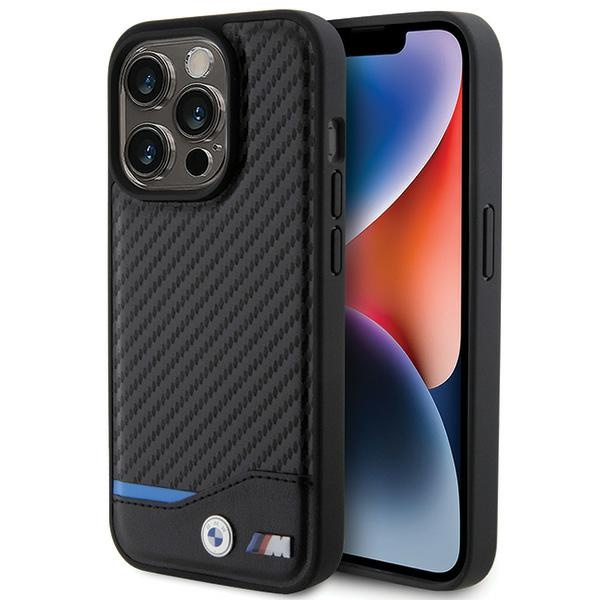 Etui BMW BMHCP15L22NBCK iPhone 15 Pro 6.1" czarny/black Leather Carbon Case