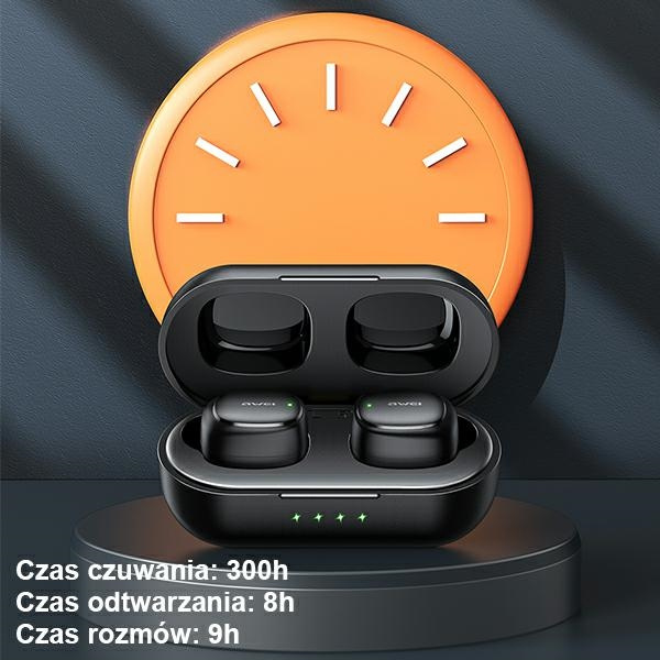 AWEI kopfhörer Bluetooth 5.1 T13 Pro TWS + Dockingstation schwarz/schwarz