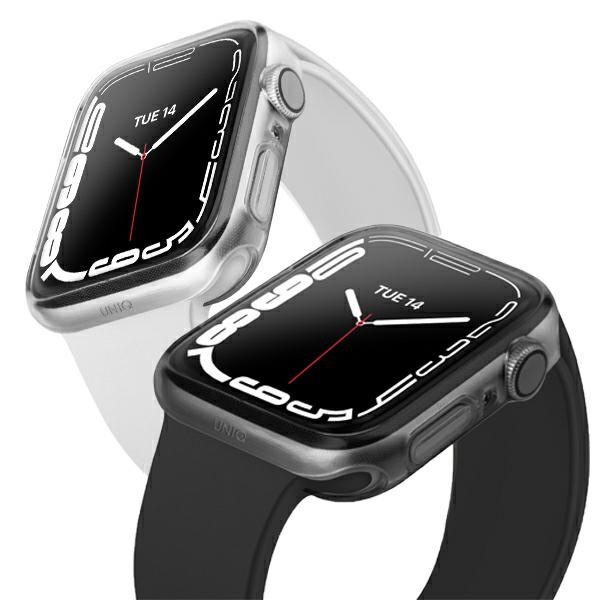 Uniq Glase Apple Watch Series 7 41mm case. Dual Pack transparent-smoke / clear-smoke