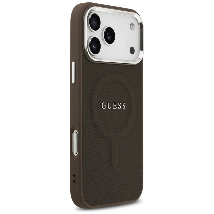 Etui Guess Classic Logo MagSafe do       iPhone 17 Pro brązowy