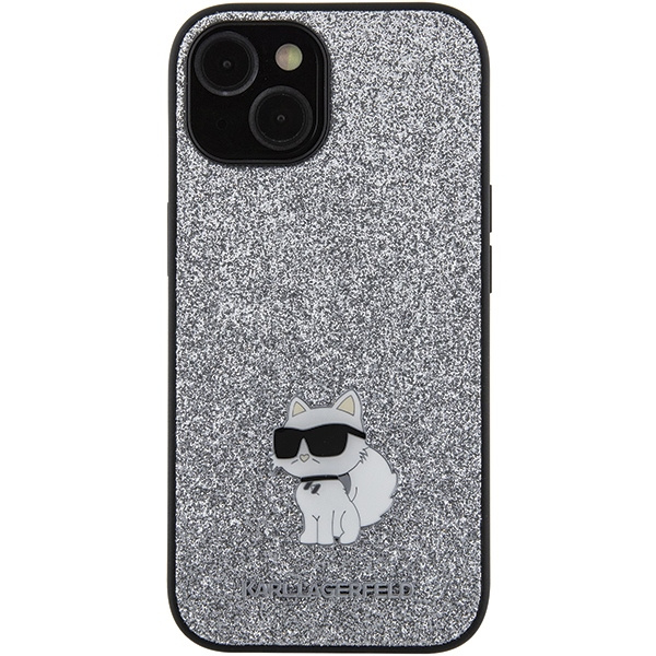 Karl Lagerfeld KLHCP15SGCNPSG iPhone 15 6.1" argent/argent durcase Fixed Glitter Choupette Logo Metal Pin