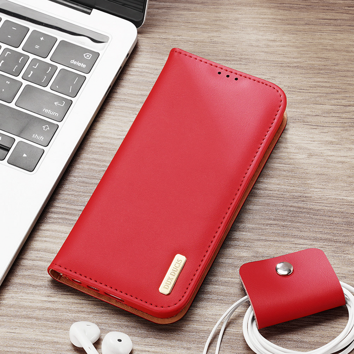 Custodia Dux Ducis Hivo per Samsung Galaxy S23 Ultra Flip Cover Wallet Stand Blocco RFID Marrone