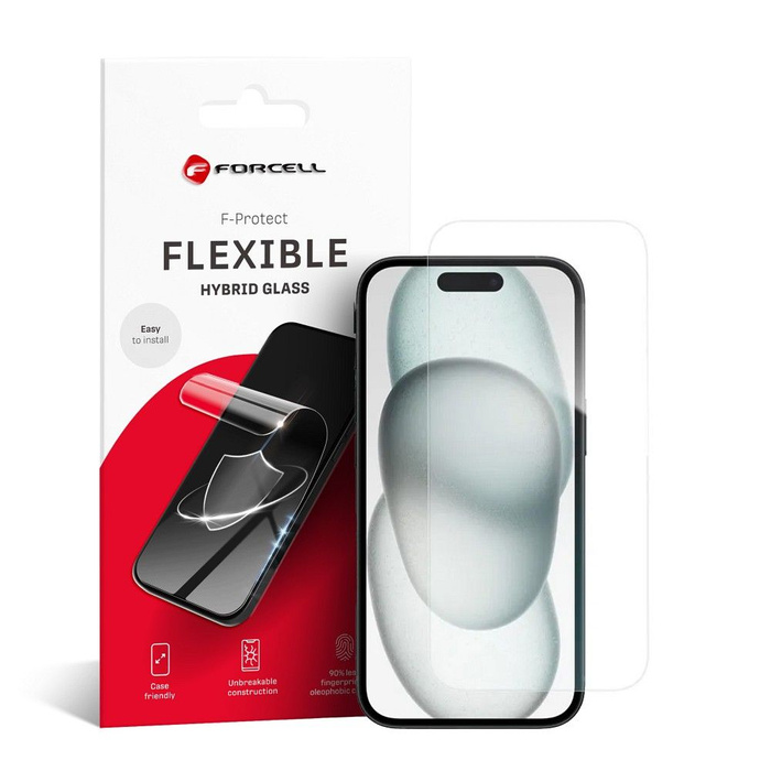 Szkło hybrydowe do iPhone 15 Forcell Flexible Nano Glass
