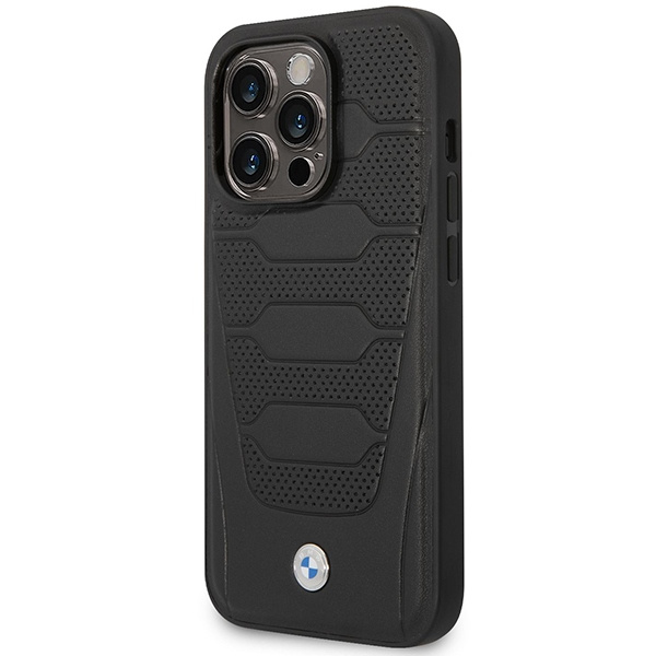 Funda BMW BMHMP14L22RPSK iPhone 14 Pro 6.1" negro/negro Asientos de cuero Patrón MagSafe